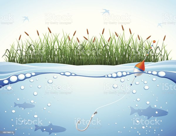 Фон рыбалка вектор