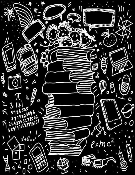 Рисунки мелом на доске