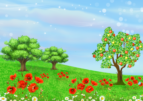 Сад мультяшный