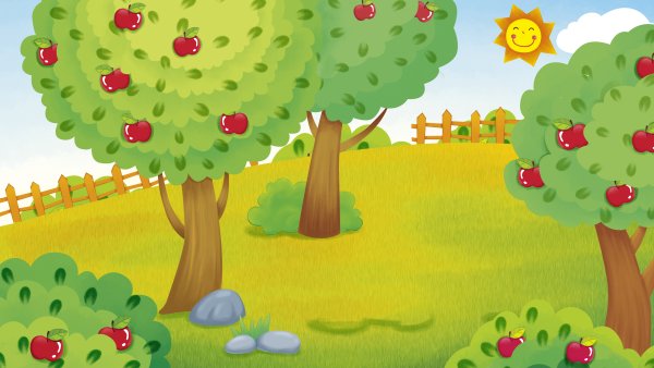 Сад мультяшный