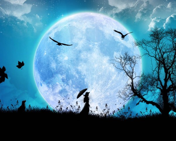 Полнолуние голубая Луна 31 октября