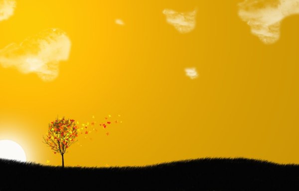 Желто оранжевый пейзаж