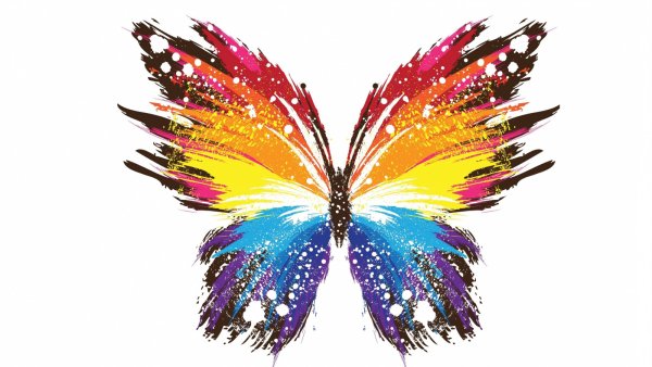 Яркие цвета на белом фоне