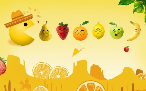 Мультяшные фрукты фон