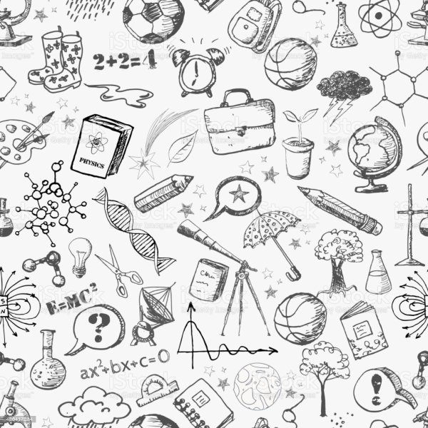 Маленькие рисунки в школьной тетради