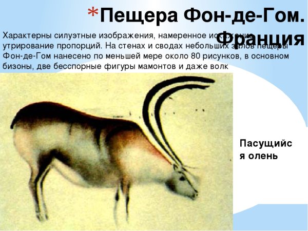 Олень пещера фон-де-Гом Франция