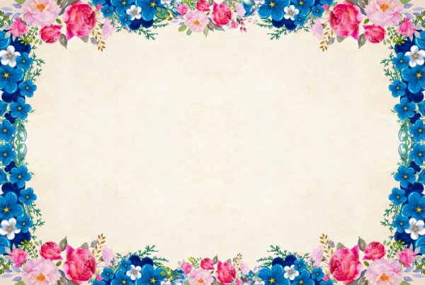 Цветная рамка с цветами