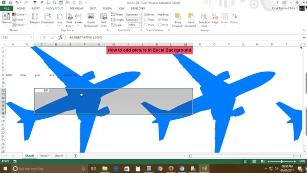 Фоновое изображение для excel