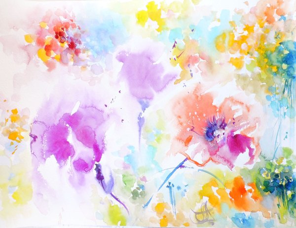 Красочный фон акварель