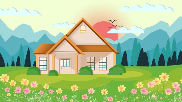 Домик мультяшный