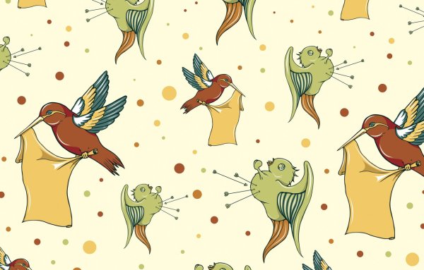 Красивый фон с птичками