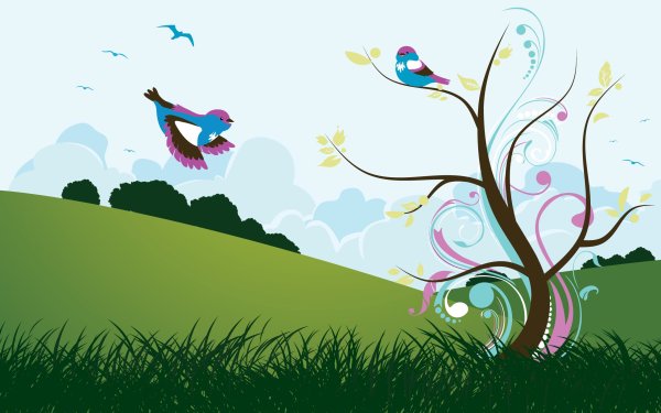 Фон с птичками для презентации