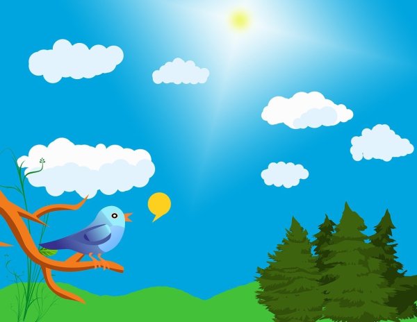 Фон птички детский