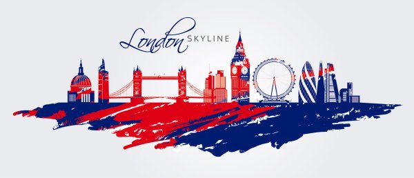 Лондон на белом фоне
