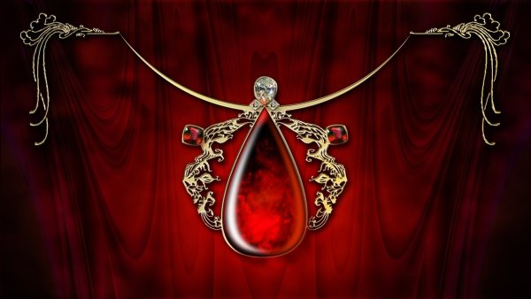 Золотые украшения на Красном фоне