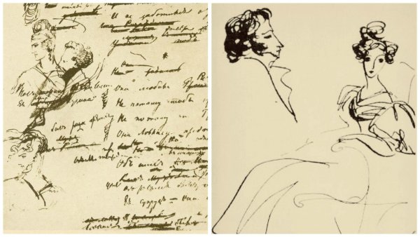 Зарисовки Пушкина на полях его рукописей