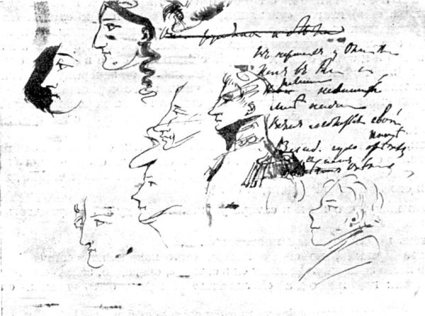 Зарисовки Пушкина на полях его рукописей