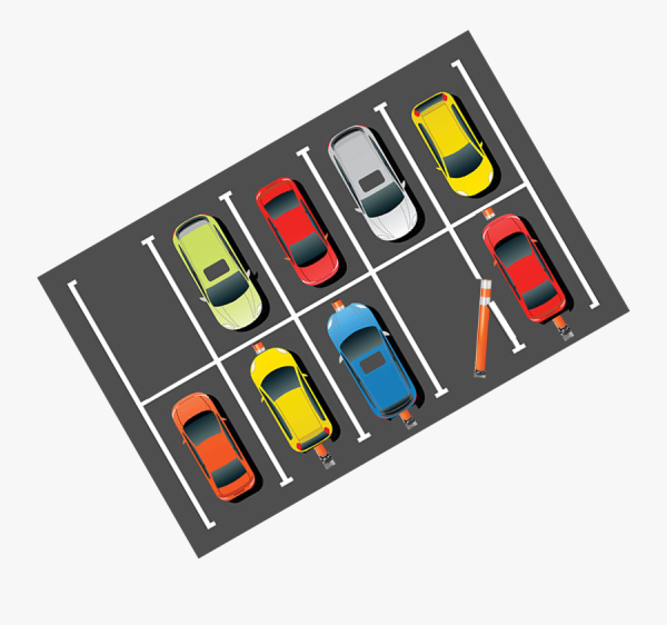 Машины на парковке сверху