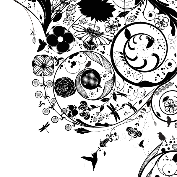 Абстрактная черно белая Графика