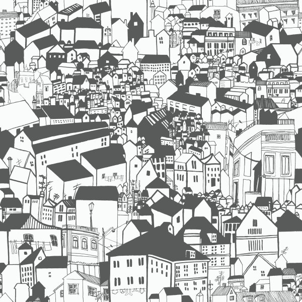 Черно белый город