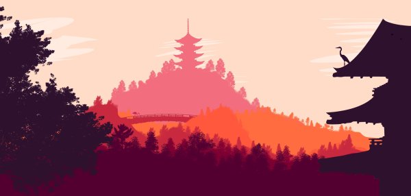 Японский пейзаж Минимализм