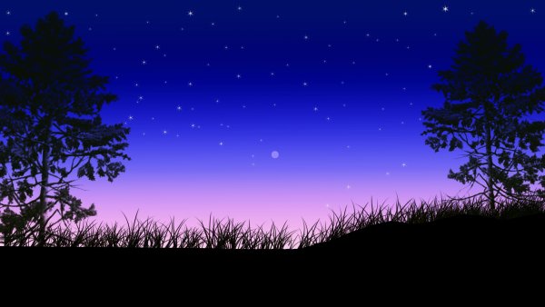 Ночное небо мультяшное