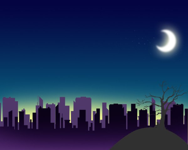 Иллюстрация ночного города