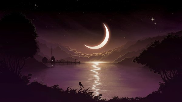 Ночное небо с луной