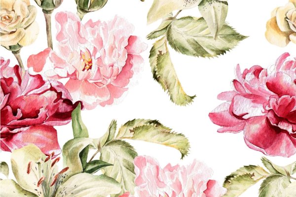 Акварельные цветы горизонтальные