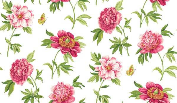 Цветочный принт пионы