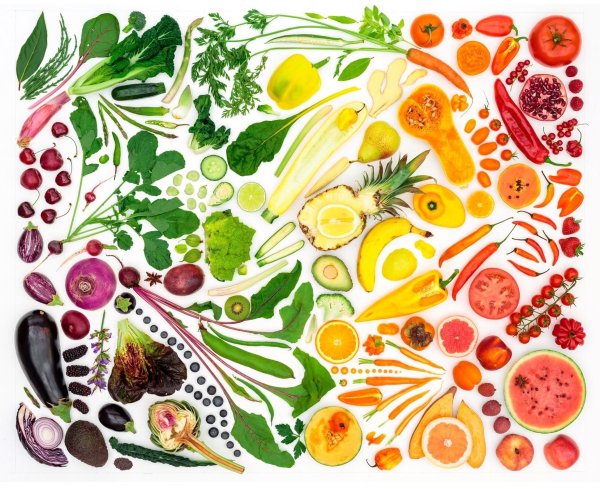 Паттерн из овощей и фруктов