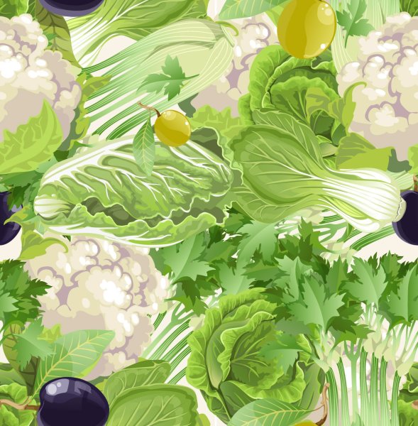 Паттерн из овощей и фруктов