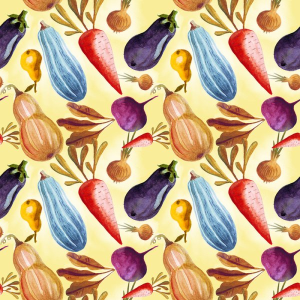 Паттерн из овощей и фруктов