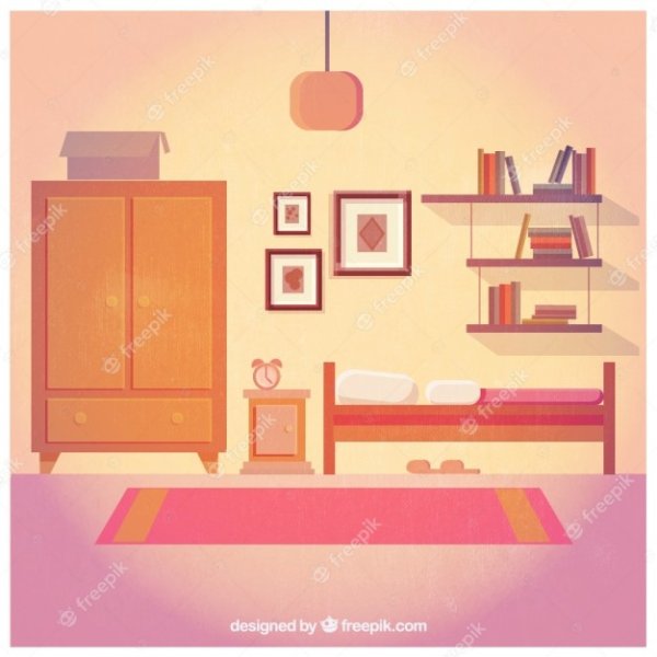 Векторные спальня для кукол