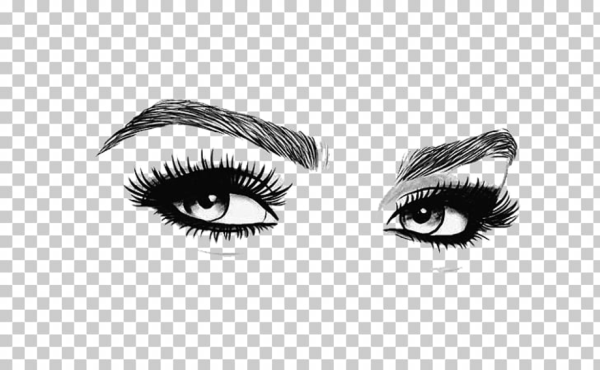 Ресницы черно белые