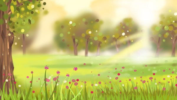 Лес мультяшный