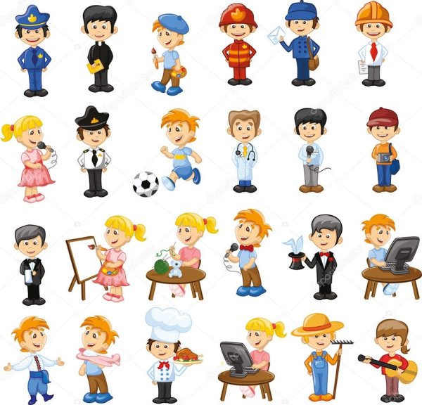 Профессии с наклейками