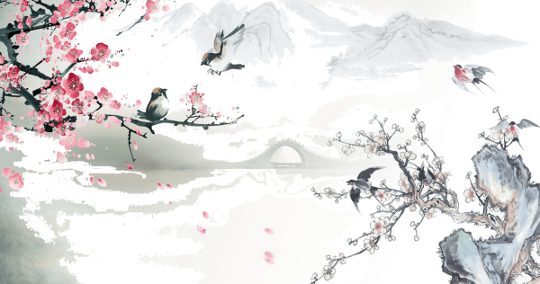 Японские мотивы акварелью