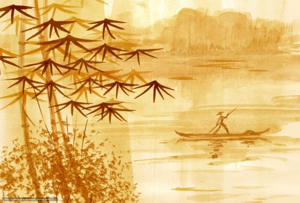 Китайская Джонка китайская живопись