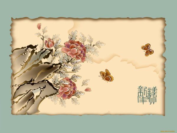 Векторный пейзаж в китайском стиле