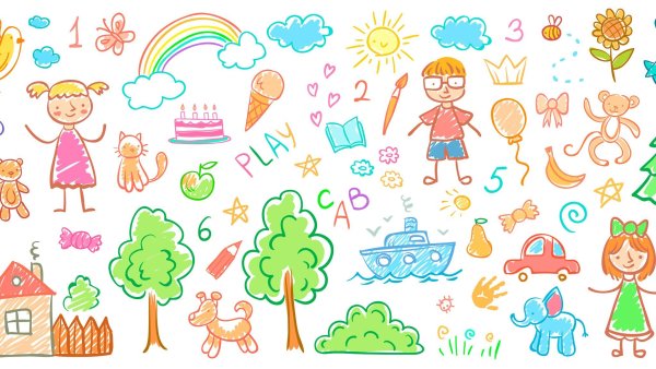 Фон с детскими рисунками