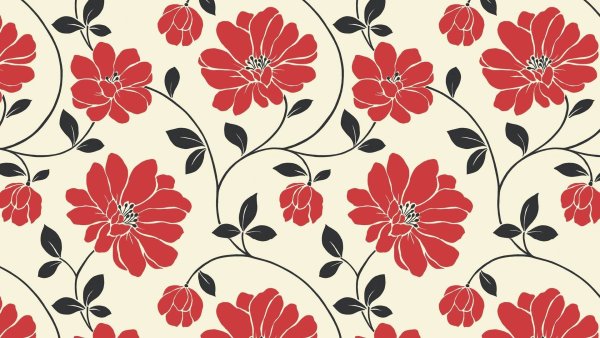 Обои с цветочным орнаментом