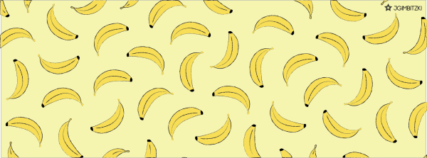 Банан на желтом фоне