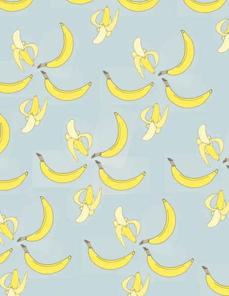 Фон с бананами на голубом фоне