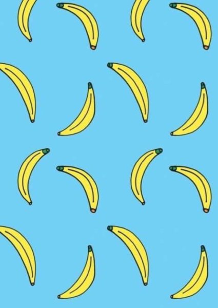 Банан на синем фоне