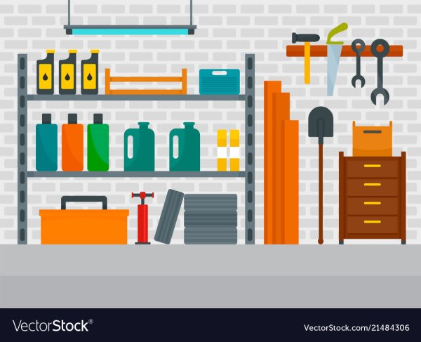 Гараж иллюстрация Flat