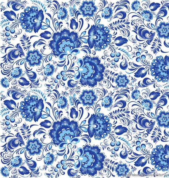 Гжель орнаментальная роспись