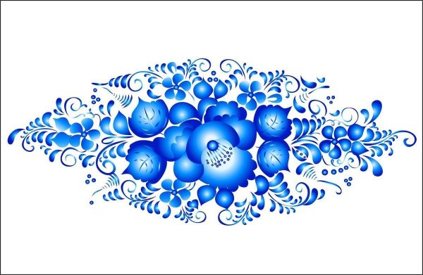 Гжель орнаментальная роспись