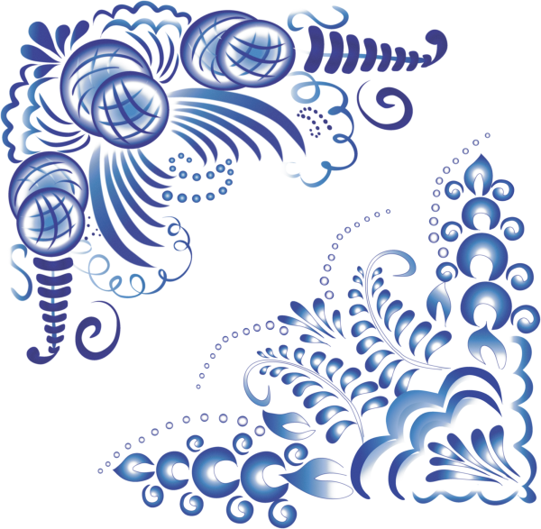 Гжель орнаментальная роспись