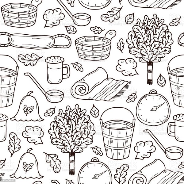 Банные принадлежности раскраска